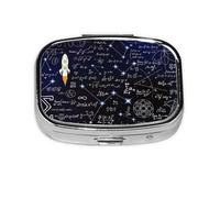 Pill Box 2 Compartment Medicine Pill Case with Mirror,Portable Pill Box for Pocket Or Purse Pill Box Decorative Unique Gift-Physical Formulas