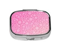 Pill Box 2 Compartment Medicine Pill Case with Mirror,Portable Pill Box for Pocket Or Purse Pill Box Decorative Unique Gift-Breast Cancer Pink Ribbons Awareness