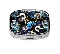 Pill Box 2 Compartment Medicine Pill Case with Mirror,Portable Pill Box for Pocket Or Purse Pill Box Decorative Unique Gift-Football