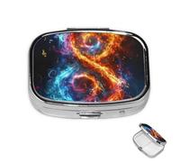 Pill Box 2 Compartment Metal Medicine Pill Organizer Abstract Music Themed Pill Case for Purse or Pocket Cute Mini Portable Pill Holder Travel Pill Container to Hold Supplements, Vitamins, Fish Oil