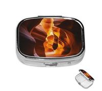 Pill Box 2 Compartment Metal Medicine Pill Organizer Antelope Canyon Pill Case for Purse or Pocket Cute Mini Portable Pill Holder Travel Pill Container to Hold Supplements, Vitamins, Fish Oil