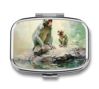 Pill Box 2 Compartment Metal Medicine Pill Organizer Travel Pill Container