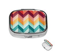 Pill Box 2 Compartment Mini Medicine Pill Case Gay Pride Rainbow Pattern Pill Holder for Purse Pocket Waterproof Metal Pill Container Decorative Medicine Pill Organiser for Travel or Daily