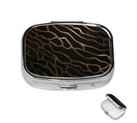 Pill Box 2 Compartment Mini Medicine Pill Case Leopard Tiger Pill Holder for Purse Pocket Waterproof Metal Pill Container Decorative Medicine Pill Organiser for Travel or Daily