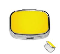 Pill Box 2 Compartment Mini Medicine Pill Case Milk Duck Yellow Pill Holder for Purse Pocket Waterproof Metal Pill Container Decorative Medicine Pill Organiser for Travel or Daily