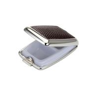 Pill Box 2 Section Rectangular Brown Faux Leather 6.5 x 4.5 cm