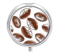 Pill Box 3 Compartment American Football Patterns Portable Daily Pill Organizer Travel Medicine Case Vitamin Storage Container