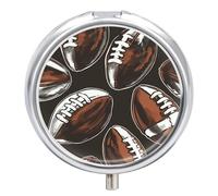 Pill Box 3 Compartment American Football Patterns Portable Daily Pill Organizer Travel Medicine Case Vitamin Storage Container