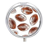 Pill Box 3 Compartment American Football Patterns Portable Daily Pill Organizer Travel Medicine Case Vitamin Storage Container