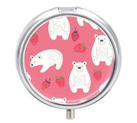 Pill Box 3 Compartment Bears Pattern Portable Daily Pill Organizer Travel Medicine Case Vitamin Storage Container