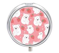 Pill Box 3 Compartment Bears Pattern Portable Daily Pill Organizer Travel Medicine Case Vitamin Storage Container