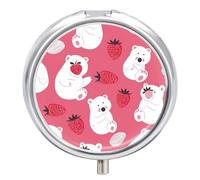 Pill Box 3 Compartment Bears Pattern Portable Daily Pill Organizer Travel Medicine Case Vitamin Storage Container