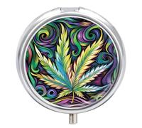 Pill Box 3 Compartment Cannabis Leaf Portable Daily Pill Organizer Travel Medicine Case Vitamin Storage Container