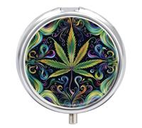 Pill Box 3 Compartment Cannabis Leaf Portable Daily Pill Organizer Travel Medicine Case Vitamin Storage Container