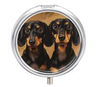 Pill Box 3 Compartment Cute Dachshund Dogs Portable Daily Pill Organizer Travel Medicine Case Vitamin Storage Container