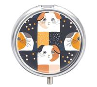 Pill Box 3 Compartment Cute Guinea Pig Patterns Portable Daily Pill Organizer Travel Medicine Case Vitamin Storage Container