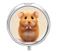 Pill Box 3 Compartment Cute Hamster Portable Daily Pill Organizer Travel Medicine Case Vitamin Storage Container
