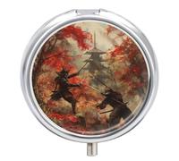 Pill Box 3 Compartment Japan Style Landscape Portable Daily Pill Organizer Travel Medicine Case Vitamin Storage Container