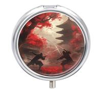 Pill Box 3 Compartment Japan Style Landscape Portable Daily Pill Organizer Travel Medicine Case Vitamin Storage Container