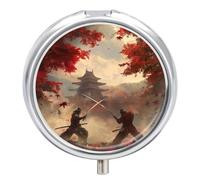 Pill Box 3 Compartment Japan Style Landscape Portable Daily Pill Organizer Travel Medicine Case Vitamin Storage Container