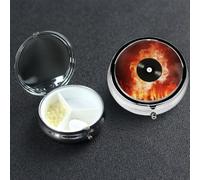 Pill Box 3 Compartment Medicine Case for Pocket or Purse Mini Metal Pills Holder Fire DVD Pill Case Vitamin Organizer Portable Travel Pills Container to Hold Supplements Vitamins