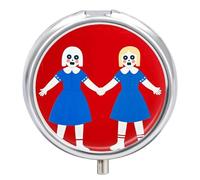 Pill Box 3 Compartment Medicine Pill Case, Cute Horror Classic Printed Portable Travel Pill Container Holder Pocket Pill Box for Vitamins Small Pill