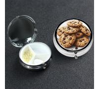 Pill Box 3 Compartment Metal Medicine Pills Organizer Chocolate Cookies Biscuits Pill Case for Purse or Pocket Mini Portable Travel Pills Holder to Hold Supplements Vitamins Fish Oil