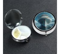 Pill Box 3 Compartment Metal Medicine Pills Organizer Cruise Ship Pill Case for Purse or Pocket Mini Portable Travel Pills Holder to Hold Supplements Vitamins Fish Oil