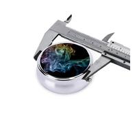 Pill Box 3 Compartment Metal Medicine Pills Organizer Psychedelic Smoke Pill Case for Purse or Pocket Mini Portable Travel Pills Holder to Hold Supplements Vitamins Fish Oil