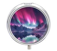 Pill Box 3 Compartment Northern Lights Galaxy Portable Daily Pill Organizer Travel Medicine Case Vitamin Storage Container