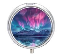 Pill Box 3 Compartment Northern Lights Galaxy Portable Daily Pill Organizer Travel Medicine Case Vitamin Storage Container