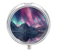 Pill Box 3 Compartment Northern Lights Galaxy Portable Daily Pill Organizer Travel Medicine Case Vitamin Storage Container