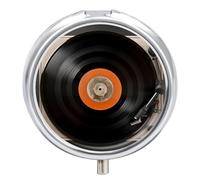 Pill Box 3-Compartment Portable Pill Case Vintage Vinyl Record Round Metal Medication Organizer Small Weekly Medication Case with Mirror Stylish Vitamin Holder for Purse Pocket Travel