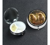 Pill Box 3 Compartment Small Metal Pills Organizer for Purse Pocket Chicks in the Field Pill Case Waterproof Medicine Container Portable Travel Pills Holder to Hold Supplements Vitamins Fish Oil