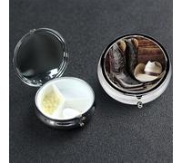 Pill Box 3 Compartment Small Metal Pills Organizer for Purse Pocket Cowboy Black Hat Western Boots Pill Case Waterproof Medicine Container Portable Travel Pills Holder to Hold Vitamins Fish Oil