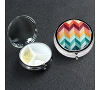 Pill Box 3 Compartment Small Metal Pills Organizer for Purse Pocket Gay Pride Rainbow Pattern Pill Case Waterproof Medicine Container Portable Travel Pills Holder to Hold Supplements Vitamins Fish Oil