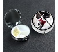 Pill Box 3 Compartment Small Metal Pills Organizer for Purse Pocket Ice Hockey Pattern Pill Case Waterproof Medicine Container Portable Travel Pills Holder to Hold Supplements Vitamins Fish Oil