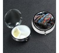 Pill Box 3 Compartment Small Metal Pills Organizer for Purse Pocket Skate Boards Pill Case Waterproof Medicine Container Portable Travel Pills Holder to Hold Supplements Vitamins Fish Oil