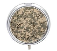Pill Box 3 Compartment Small Pill Case for Purse & Pocket Army Digital Camouflage Round Pill Box Cute Vitamins Fish Oil Supplements Oil Storage Box Portable Pill Containe Travel Gift