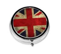 Pill Box 3 Compartment Small Pill Case for Purse & Pocket British Flag Round Pill Box Cute Vitamins Fish Oil Supplements Storage Box Portable Pill Containe Travel Gift