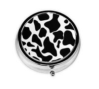 Pill Box 3 Compartment Small Pill Case for Purse & Pocket Cow spot Round Pill Box Cute Vitamins Fish Oil Supplements Storage Box Portable Pill Containe Travel Gift