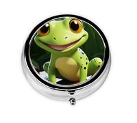 Pill Box 3 Compartment Small Pill Case for Purse & Pocket Cute Frog Round Pill Box Cute Vitamins Fish Oil Supplements Storage Box Portable Pill Containe Travel Gift