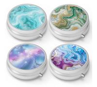 Pill Box 3 Compartment Small Pill Case,Portable for Pocket or Purse Pill Organizer Pill Container Holder to Hold Vitamins, Medication, Fish Oil and Supplements(4PCS)