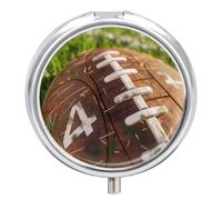 Pill Box 3 Compartment Watercolor American Football Portable Daily Pill Organizer Travel Medicine Case Vitamin Storage Container