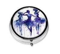 Pill Box 3 Compartment with Mirror Dancer Tablet Box Small Pill Organiser for Purse & Pocket Vitamin Organiser