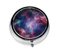 Pill Box 3 Compartment with Mirror Universe Galaxy Space Nebula Tablet Box Small Pill Organiser for Purse & Pocket Vitamin Organiser