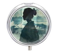 Pill Box 3 Compartment Womans Silhouette Portable Daily Pill Organizer Travel Medicine Case Vitamin Storage Container