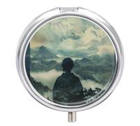 Pill Box 3 Compartment Womans Silhouette Portable Daily Pill Organizer Travel Medicine Case Vitamin Storage Container