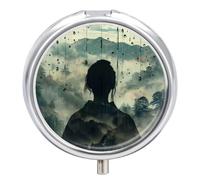 Pill Box 3 Compartment Womans Silhouette Portable Daily Pill Organizer Travel Medicine Case Vitamin Storage Container