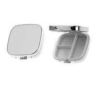 Pill box 3 compartments 6 x 6 x 1.5 cm, silver plated. Pill box, storage box, pill box, pill box.